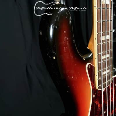 Fender 1966 Vintage USA 4-String Jazz Bass - Sunburst Gloss Finish w/Case USED image 11