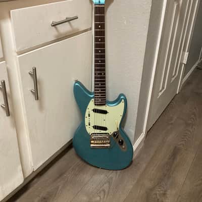 Fender/Warmoth Jag-Stang (w/ Contours) - Teal Green Metallic RELIC by Copacetic Customs image 15