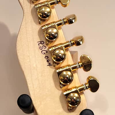 Custom Designed & Crafted White Tele Style w/Gold Alligator Tolex & Amazonite Stones Serial #064 - 2025 image 13