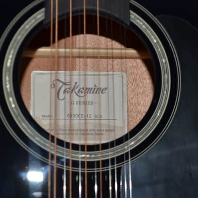 Takamine GD-30CE 12-string acoustic-electric guitar - Black image 3