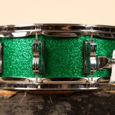 Ludwig Legacy 5x14 Green Sparkle Snare Drum image 8