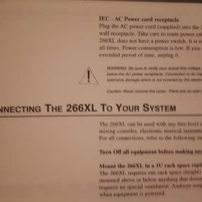 dbx 266XL Compressor/Gate Owner/Operator Manual in English, French, German and Italian image 6