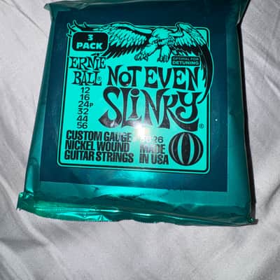 3 Pack Ernie Ball 2626 Not Even Slinky Nickel Wound Drop Tuning Electric Guitar Strings (12 - 56) 2010s - Silver image 3