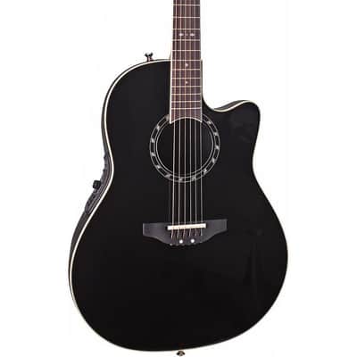 Ovation Standard Balladeer Deep Body Acoustic-Electric Guitar - Black image 2