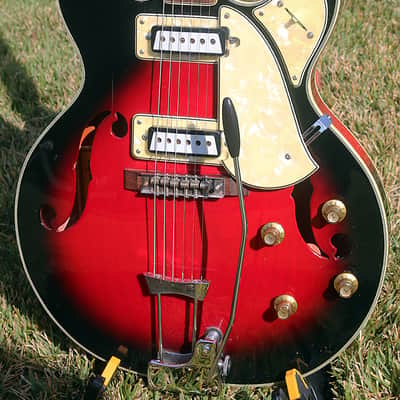 1966 Aria Diamond 1202T in Cherry Sunburst | Reverb