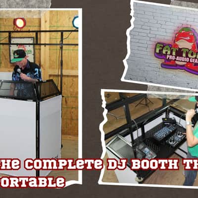 FAT TOAD DJ Booth with 8FT Lighting Truss Stand Package (QuickFOLD Series) – Foldable Panel Tabletop Platform Facade Scrim Cover – Video Light Projector Display Workstation For Sound System Event image 10