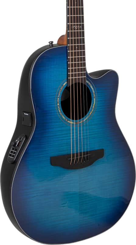 Ovation CS24P Celebrity Standard Plus Acoustic-Electric Guitar, Flamed Maple Top, Blue image 1