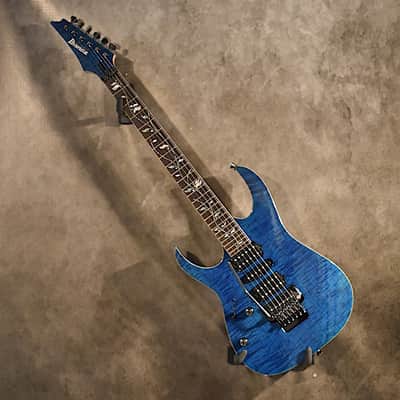 Ibanez Left Handed J. Custom RG-8570ZL 2017 Trans Blue image 1