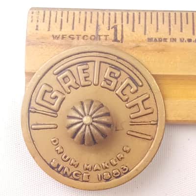 Gretsch 50s-60s Tacked Floor/Rack Tom Drum Round Badge Skinny Sticks Broadkaster image 1