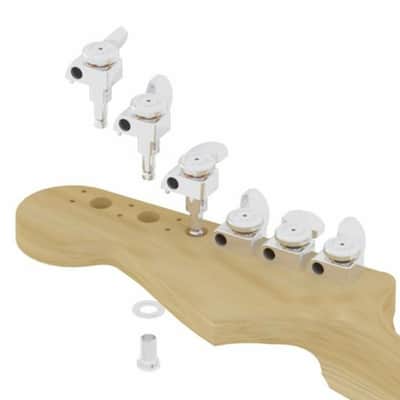 NEW Hipshot STAGGERED Tuners Kit Fender® Directrofit™ LOCKING 21:1 - CHROME image 5