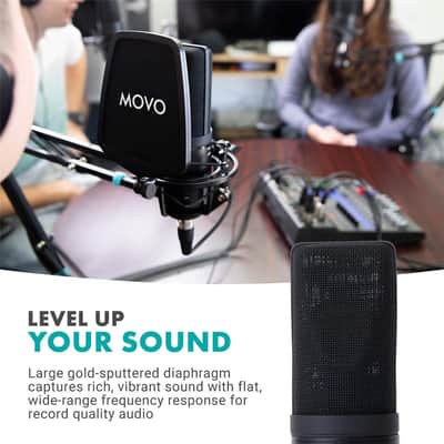 Movo Photo VSM-7 Large Diaphragm Multi-Pattern Studio XLR Cardioid Condenser Microphone image 13