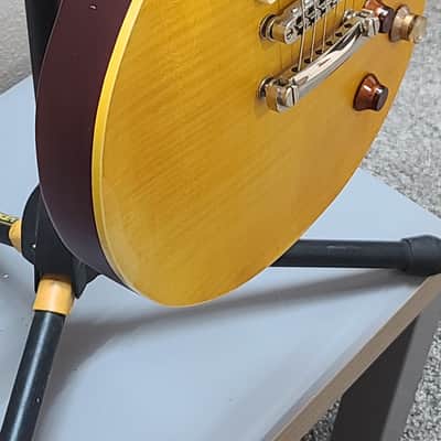 Vintage V100 Icon Peter Green Greenie Les Paul style LP - Lemon Drop image 7