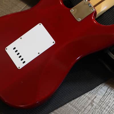 2002 Fender Highway 1 Stratocaster HSS Electric Guitar Transparent Dakota Red + OHSC image 16