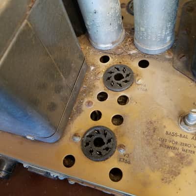 Heathkit W-5M Monoblock KT66 25 Watt Tube Power Amplifier and Cage 1959 Gold and Black image 6
