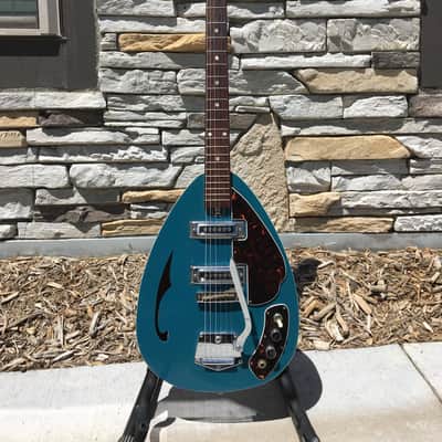 Teisco Crescendo 1960's Blue/Sparkle Teardrop Vintage - Rare image 1