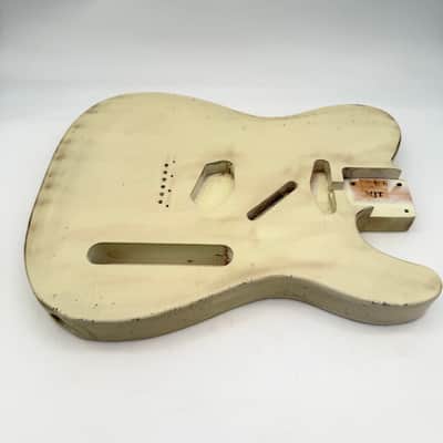 MJT Telecaster Body Relic Alder Nitro Vintage White Light mjt6662 image 2