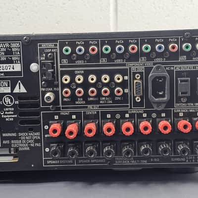 Denon AVR-3805 AV Surround Receiver - 7.1 Channel 120 full-range watts No Remote - Black image 7