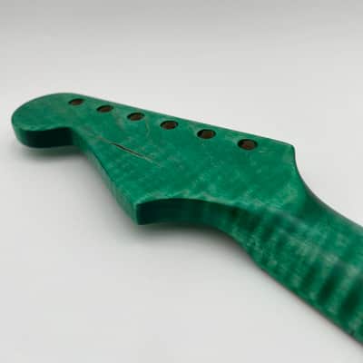 Warmtone Custom Guitars Flamed Maple Strat Style Neck- Green Flames #2 image 3