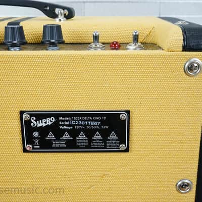 Supro 1822R Delta King 12 15-Watt 1x12" Guitar Combo 2021 - Present Tweed / Black Stripes image 10