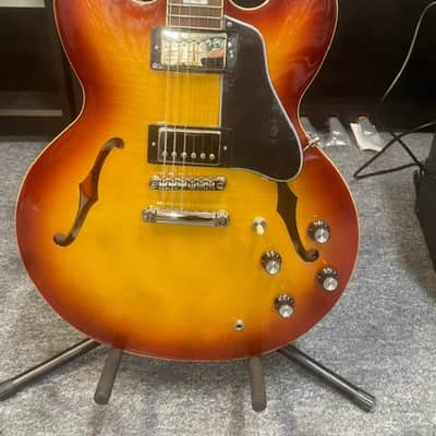Epiphone ES-335 Figured Electric Guitar Raspberry Tea Burst Ex Display image 2