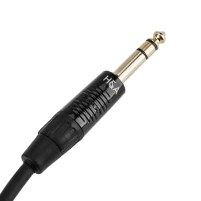 H&A Platinum Pro TRS 6' 1/4  Male to 1/4  TRS Male Interconnect Cable with Rean by Neutrik Gold Connectors image 7