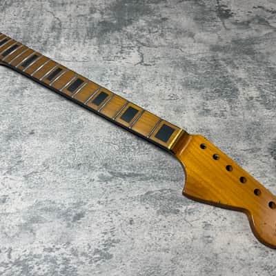 Real Life Relics Jaguar® NECK Nitro With Bound Maple Fingerboard Black Block Inlays Jaguar® Neck LARGE Headstock 22 Fret  JGMRMBB22. #1