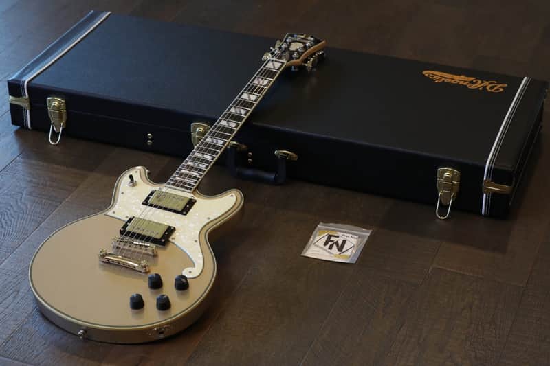 MINTY! D’Angelico Brighton Deluxe Series Double-Cut Electric Guitar Desert Sand + OHSC image 1