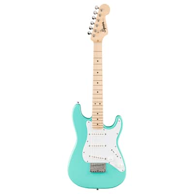 Fender Squier Mini Stratocaster Electric Guitar, Sea Foam Green, Maple image 3