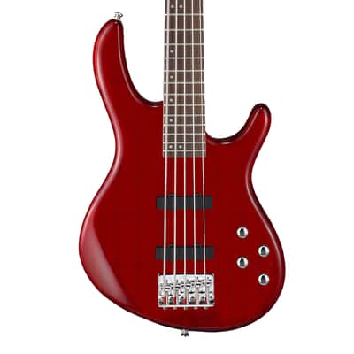 Cort Action Bass Plus 5-String Bass Guitar - Transparent Red image 1