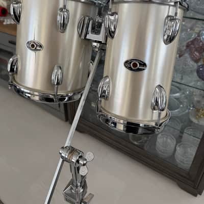 Slingerland Magnum 1979 Silver Mist Power toms 6x10, 8x10 w/Stand XLNT Cond! image 1