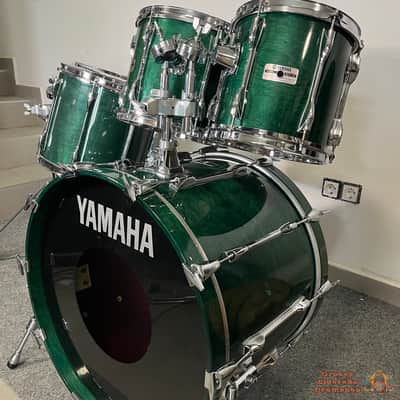 Yamaha Recording Custom 22,10,12,14,15 Drum Kit 1990s - Deep Aqua image 2
