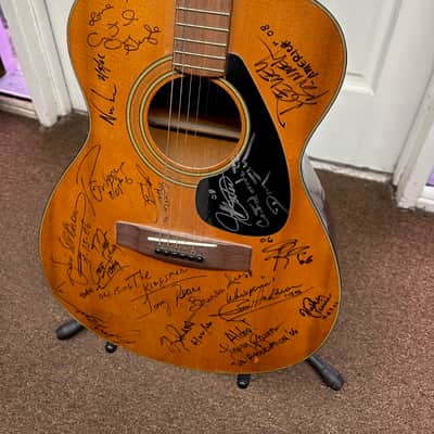 Used Yamaha Acoustic Guitar FG-110 w/ Signatures, Signed, and Autographed by The Kingsmen, Brenda Lee, and MORE!! image 3