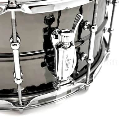 Ludwig Black Beauty Snare Drum 14x6.5 Hammered w/Tube Lugs B-Stock image 2