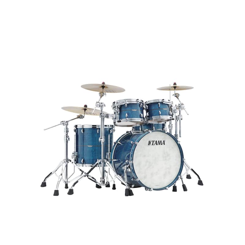 Tama TM42RZSS-ROLC Star Maple Ocean Blue Curly Maple - Drum Shell Set image 1
