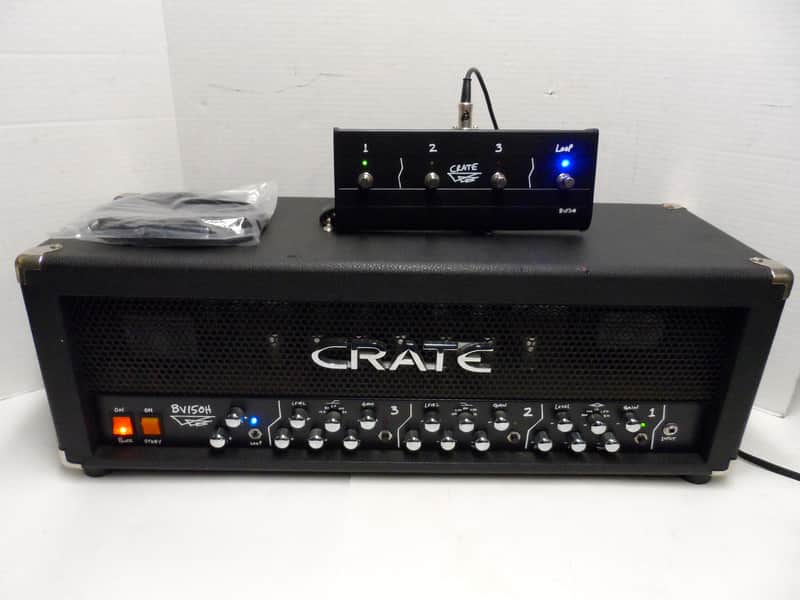 Vintage USA Crate BV150H BV 150 Watt Blue Voodoo 3 Channel Guitar Amp Head Tube Loop  w/ Footswitch image 1