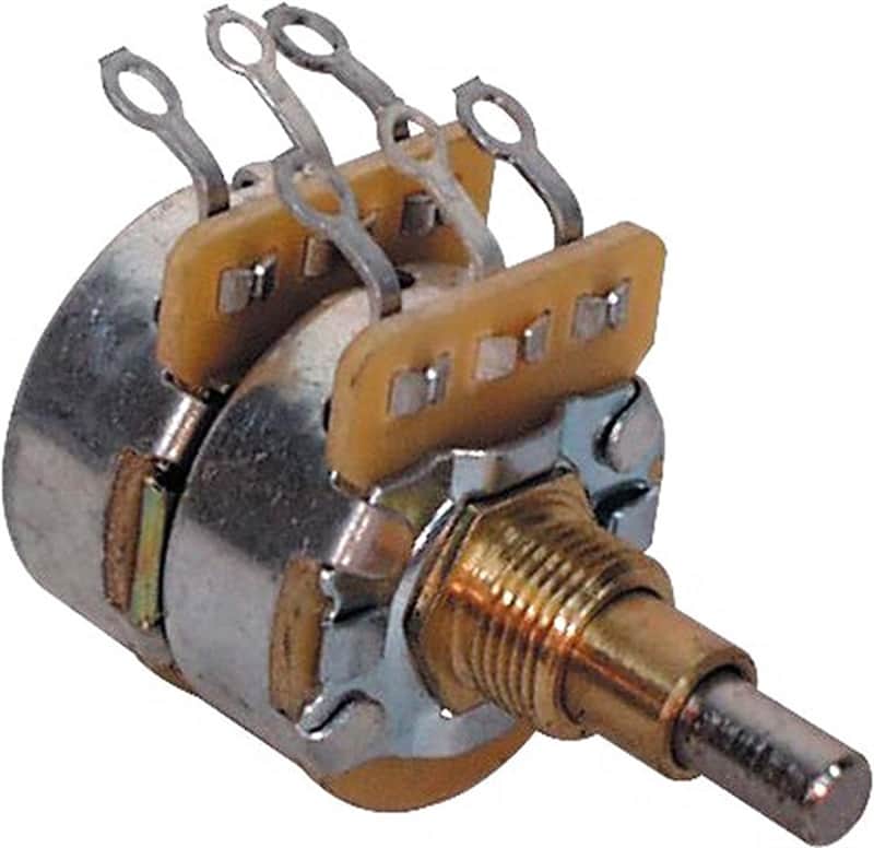 Fender 001-9268-049 62 Jazz Bass 250K/500K Audio Taper Concentric Solid Shaft Volume / Tone Potentiometer image 1