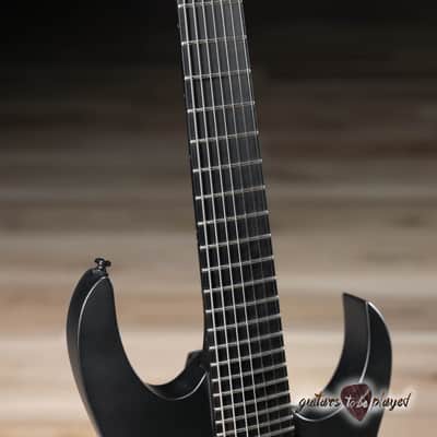 Ibanez RGRB720 RG Iron Label 7-String Tremolo Guitar – Black Flat image 4