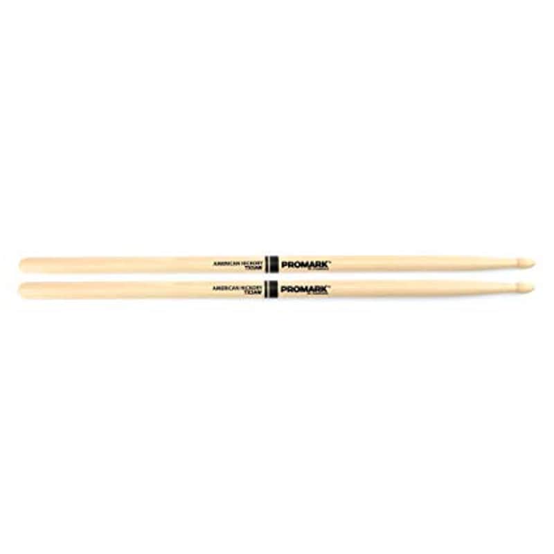 Promark Hickory 5A Wood Tip Drum Sticks - TX5AW image 1
