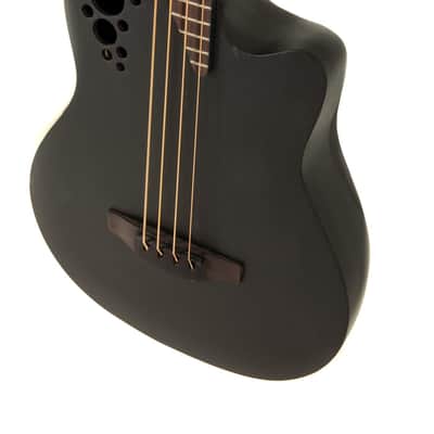 Ovation E-Acoustic Bass Pro Series Elite B778TX Mid Cutaway - 4-String - Solid A-Grade Sitka Spruce Top - Lyrachord Body - Strings Adamas Nuova Coated - Black Textured - B778TX-5-G image 3