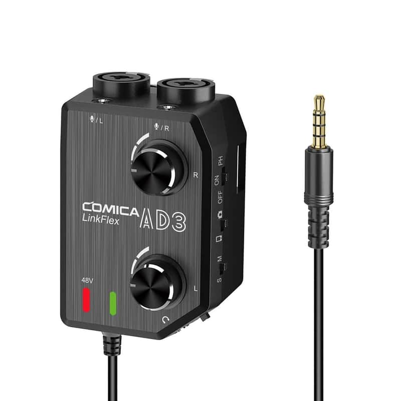 Comica LINKFLEX-AD3 Dual-Channel Audio Mixer for Camera and Smartphones image 1