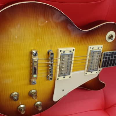 Univox Gimme electric guitar 1970's Sunburst Flame Top image 4