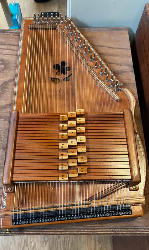 Orthey Custom 21-Key Autoharp Cherry Finish w/ Pickup and Gig Bag image 1