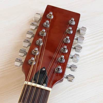 Custom 12 String Acoustic Guitar in Sunburst Finish, Laminated Spruce Top Body, Mahogany Neck image 3