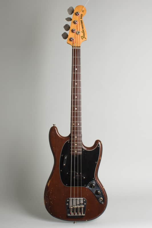 Fender  Mustang Solid Body Electric Bass Guitar (1975), ser. #551821, black tolex hard shell case. image 1