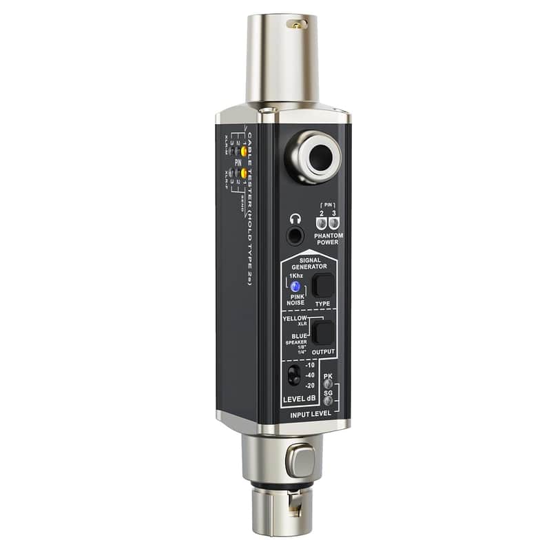 Portable Audio Tester,Signal Generator, XLR Cable Tester, Phantom Power Checker, Input Level Meter & Headphone Monitor, Audio Tool for XLR Cable,PA/IEM System, Mixers, DI Box image 1