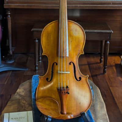 Revived Old 4/4 Bench-Made Violin Labeled Pietro Perni 1892, Vintage Roman Labeled Fiddle Outfit w/ Holstein Pernambuco Bow and Antique Case image 2