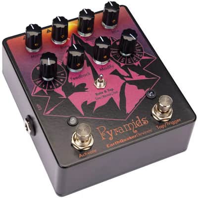 EarthQuaker Devices Pyramids Stereo Flanger Limited Edition Solar Eclipse - Black / Pink image 2