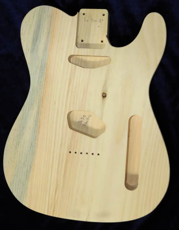 1 Piece Aged Pine Telecaster Tele Body Standard 3lbs 8oz  #3653 USA IMPORT CHARGES INCLUDED image 1
