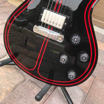 Paul Reed Smith PRS SC 245 w/ Birds - Pinstripe “1 of a kind” 2010 Black / Red image 5