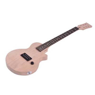 OEM LP Style Unfinished DIY Electric Guitar Kit Mahogany Body & Neck Rosewood Fingerboard Single Dual-coil Pickup image 4